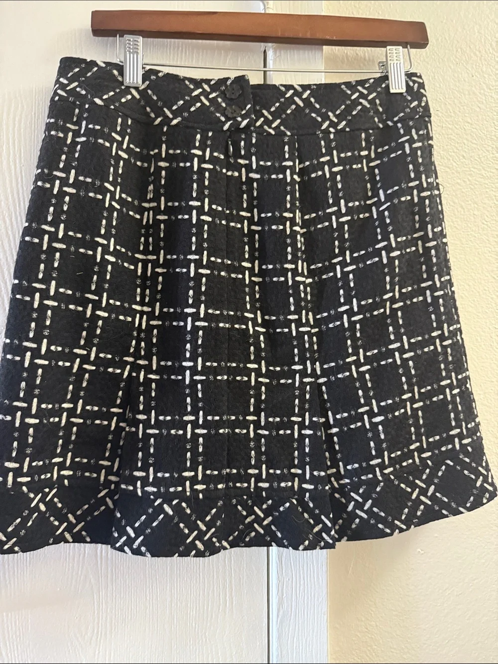 Nanette Lepore Black and White Check Tweed Blazer